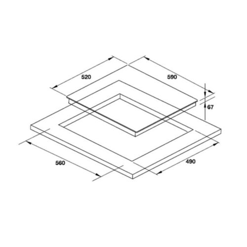 kích thước của Bếp từ Hafele HC-I773B 536.01.595