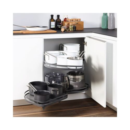 Bộ rổ góc LEMANS II Hafele 541.29.480, màu đen