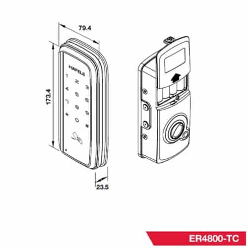 Khóa cửa điện tử Hafele ER4800-TC 912.05.372 7 Kích thước Khóa cửa điện tử Hafele ER4800-TC 912.05.372