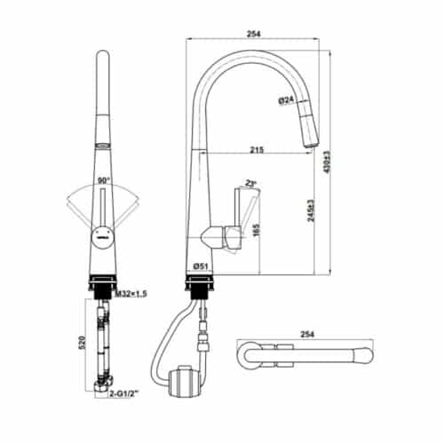 Vòi rửa bát Hafele HT21-CH1P245 577.55.220
