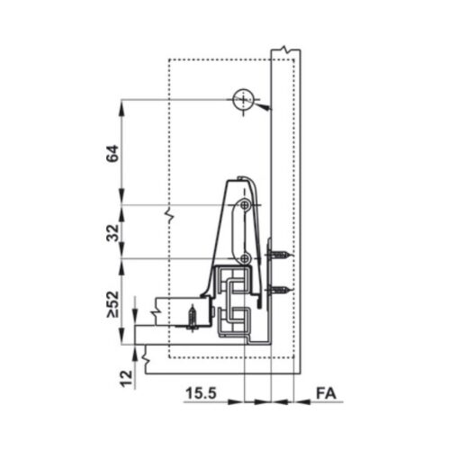 Thiết kế của Ray hộp Hafele 552.77.785 Alto màu trắng mờ, H135X500m