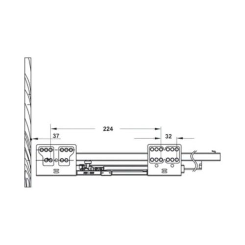Ray hộp kính Hafele 552.03.795 Alto giảm chấn màu trắng mờ H84xD500mm(2)