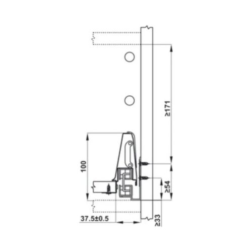 Ray hộp kính Hafele 552.03.795 Alto giảm chấn màu trắng mờ H84xD500mm(4)