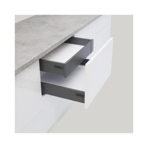 Ray hộp Hafele 552.55.707 Inner Alto-S S5 giảm chấn H80mm màu trắng mờ