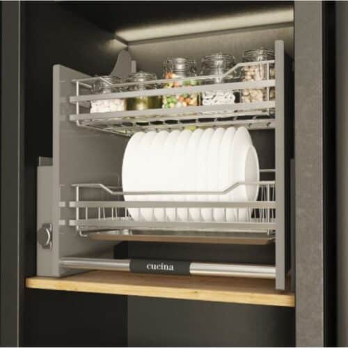 Ảnh thực tế bộ rổ bát đĩa di động Hafele Lento 504.76.407 800mm