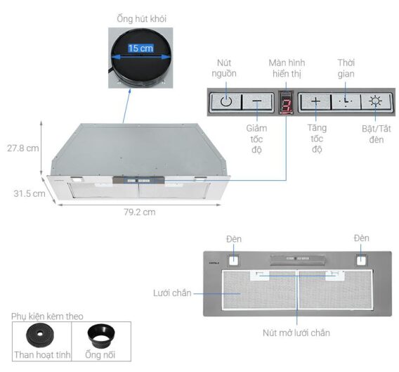 Hướng dẫn vận hành của Máy hút mùi âm tủ Hafele HH-BI79A