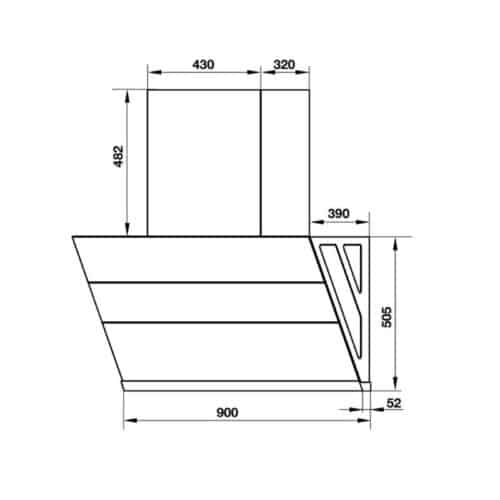 Thiết kế của Máy hút mùi gắn tường Hafele HC-H902WC