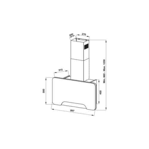 Thiết kế của Máy hút mùi gắn tường Hafele HH-WVGS90A