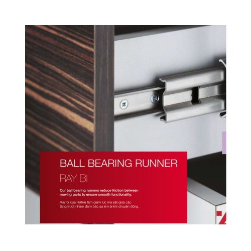 Ảnh thực tế của ray bi không giảm chấn dài 500mm Hafele 494.02.145