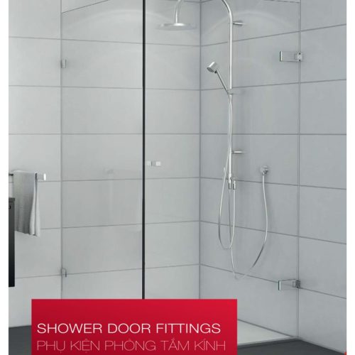 Ảnh thực tế kẹp kính tường 90º phòng tắm kính Hafele 981.77.918