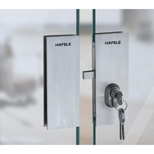 Ảnh thực tế khóa cửa kính thân khóa mở xoay mở trái Hafele 981.59.080