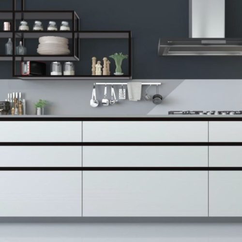 Hình ảnh lắp đặt tay nắm tủ ngang Gola chữ J 2800mm Hafele 126.37.903