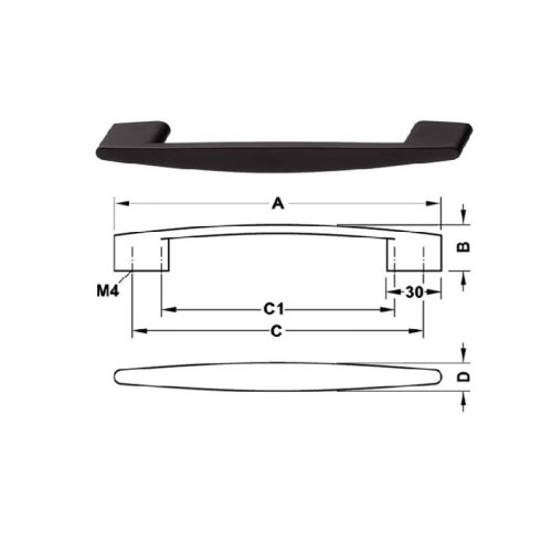 Hình ảnh tay nắm tủ 180mm H1350 Hafele 110.34.336