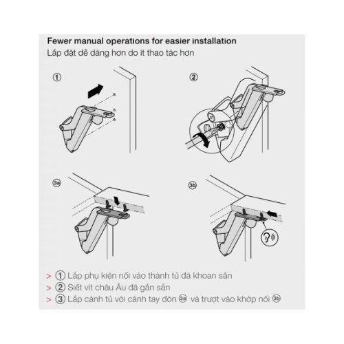 Hướng dẫn lắp đặt của tay nâng Hafele Free Space 1.11 E 493.05.913