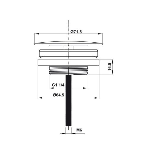 Kích thước bộ xả cho chậu Lavabo Hafele 589.25.989