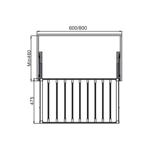 Kích thước giá treo quần 600mm Hafele 807.95.121