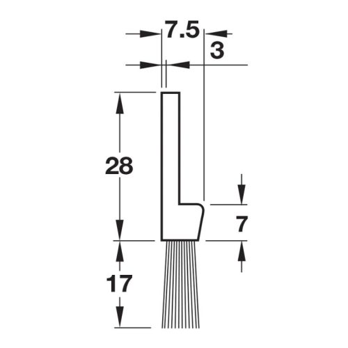 Kích thước thanh chắn bụi 800mm Hafele DIY 489.97.710