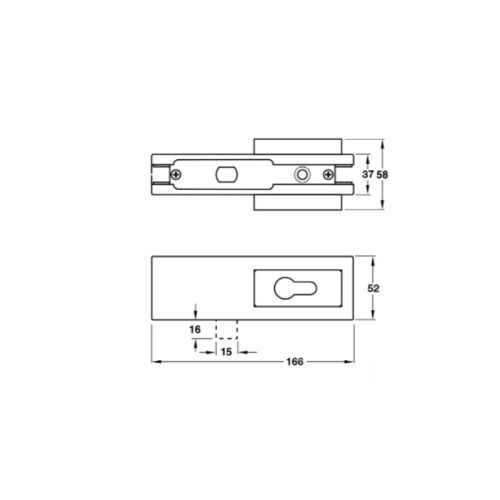 Thiết kế khóa kẹp chân kính inox bóng Hafele 981.00.660