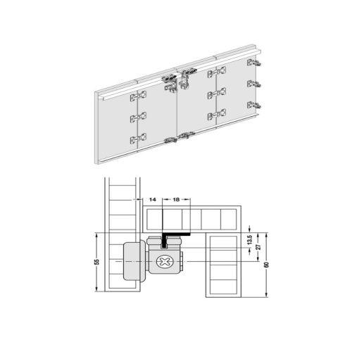 Thiết kế của phụ kiện cửa trượt Fold 40MF Flex Hafele 409.61.000