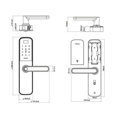 Thông số kỹ thuật khóa điện tử Hafele DL6100 912.20.582 (1)