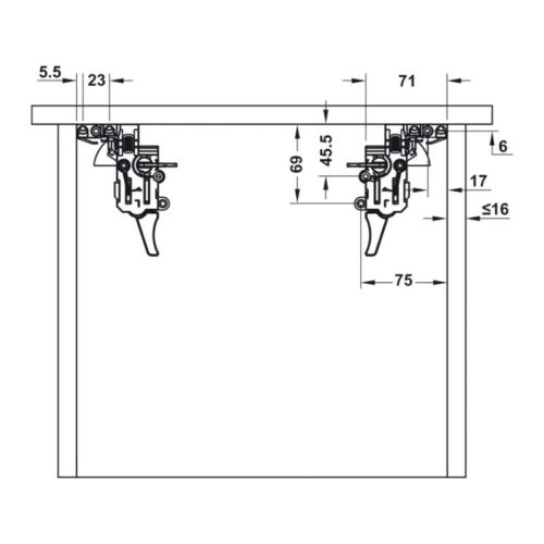 Thông số ray Âm EPC Evo 500mm Giảm Chấn Hafele 433.32.075 (1)