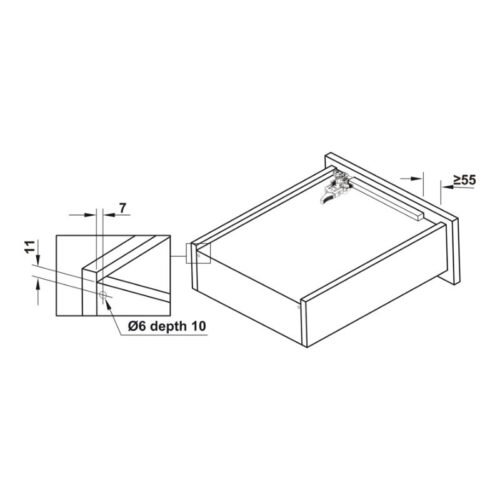Thông số ray Âm EPC Evo 500mm Giảm Chấn Hafele 433.32.075 (2)
