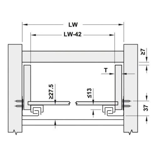 Thông số ray Âm EPC Evo 500mm Giảm Chấn Hafele 433.32.075 (4)