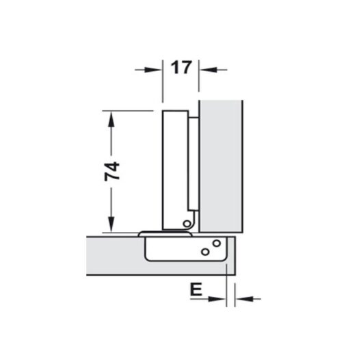 Bản lề trùm ngoài không bật Metalla SM 110° Hafele 315.06.350 3 Kích thước bản lề trùm ngoài không bật Metalla SM 110° Hafele 315.06.350