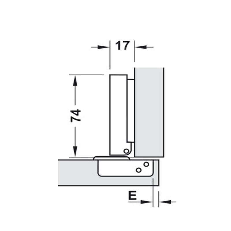 Kích thước bản lề trùm ngoài không bật Metalla SM 110° Hafele 315.06.350 Kích thước bản lề trùm ngoài không bật Metalla SM 110° Hafele 315.06.350