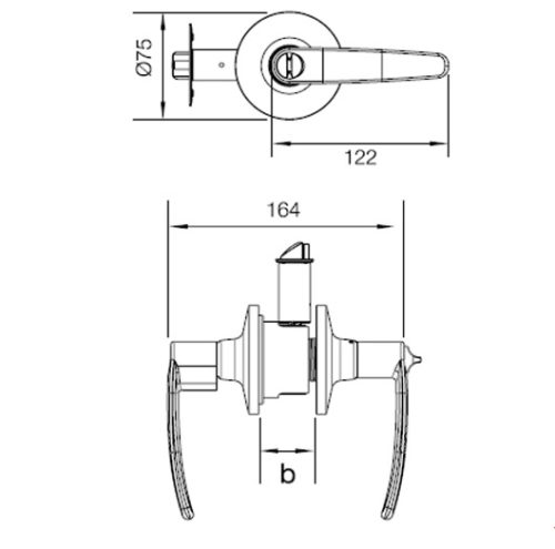 Bộ khóa tay nắm cửa vệ sinh Hafele 489.10.190 3 bo khoa tay nam cua ve sinh hafele 489 10 190